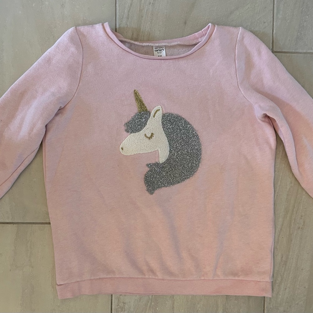 Carter's Pink Glitter Unicorn Sweatshirt